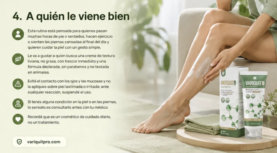 Variquit Pro — crema de rápida absorción para piernas cansadas